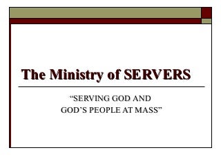 The ministry of servers lmi