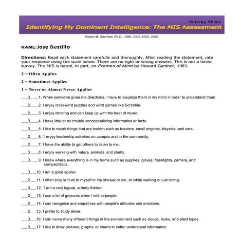 Identifying Dominant Intelligences