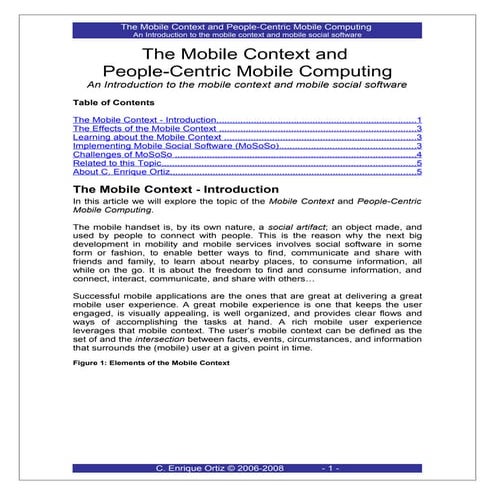 The Mobile Context and People-centric Mobile Computing