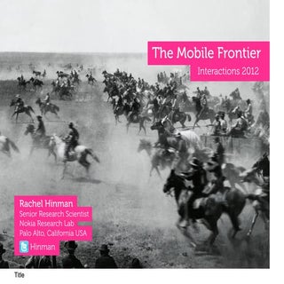 The Mobile Frontier