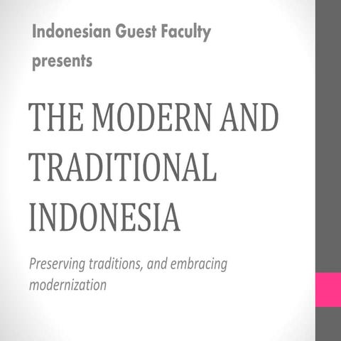 The modern and traditional indonesia