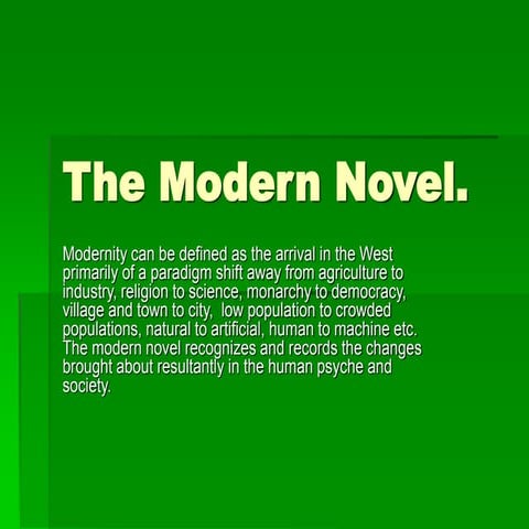 The modern novel