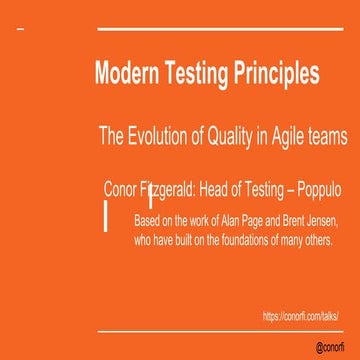 The modern testing principles