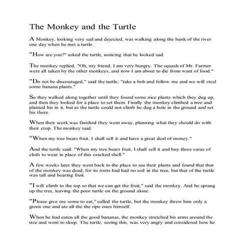 The monkey and the turtle