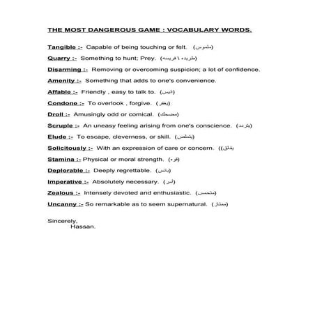 The most dangerous game