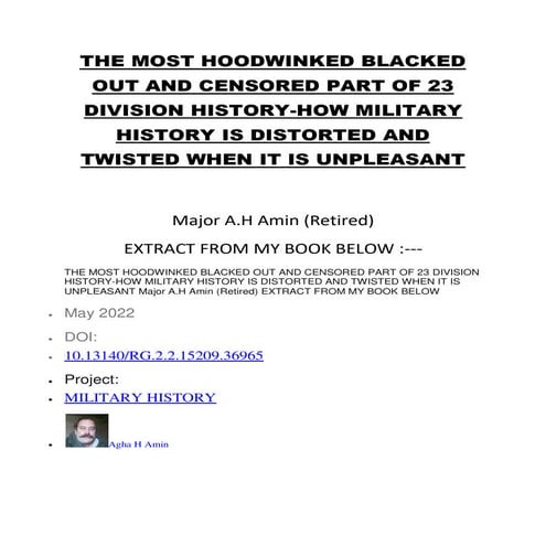 THE MOST HOODWINKED BLACKED OUT AND CENSORED PART OF 23 DIVISION ...