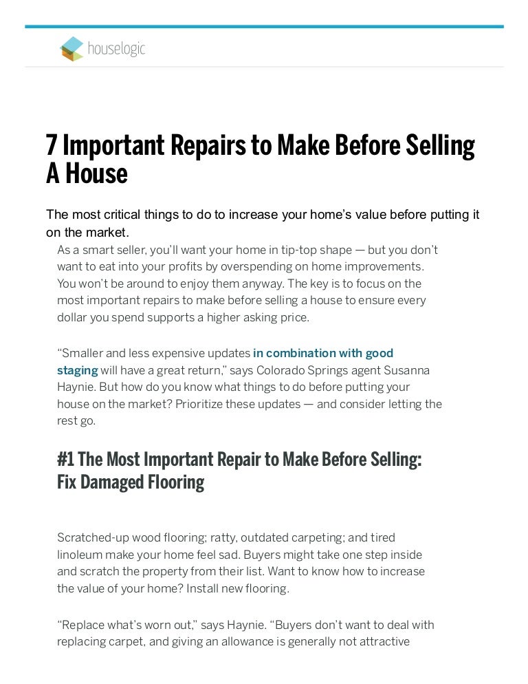 things to do before selling house