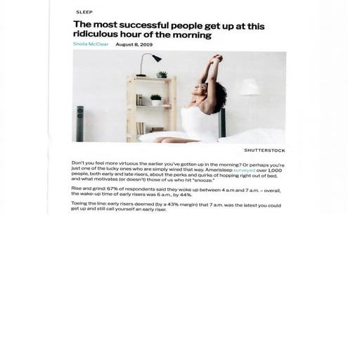 The most successful people are early morning risers | PDF
