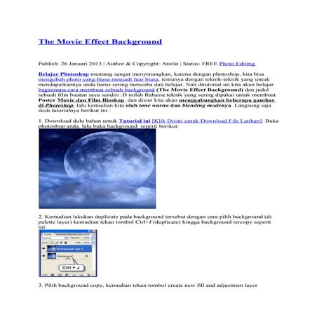 The movie effect background - photoshop