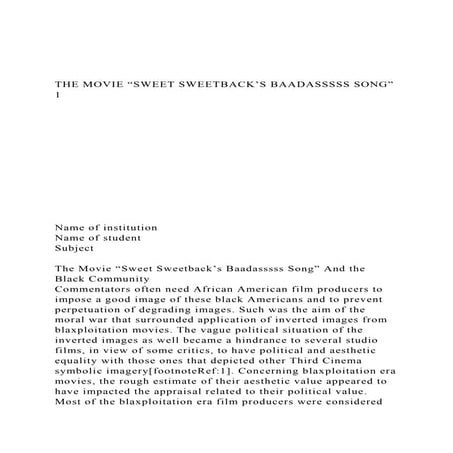 THE MOVIE SWEET SWEETBACK’S BAADASSSSS SONG”                1.docx