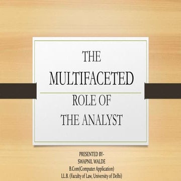 The multifaceted role_of_the_analyst
