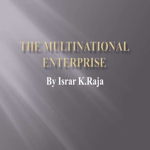 The multinational enterprise