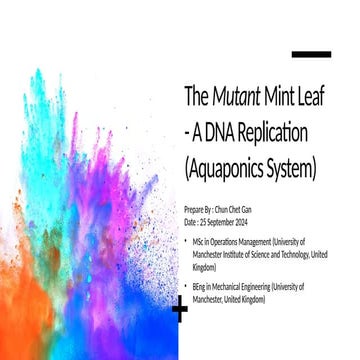 The Mutant Mint Leaf - A DNA Replication (Aquaponics System)
