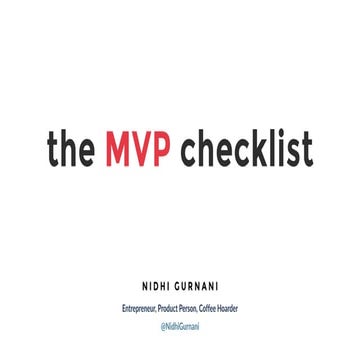 The MVP checklist