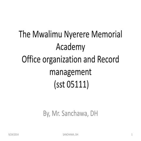 The mwalimu nyerere memorial academy