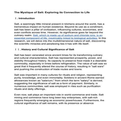 The Mystique of Salt: Exploring its Connection to Life