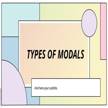 Types of Modals PowerPoint presentation. | PPT
