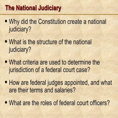 The national judiciary