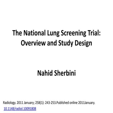 The national lung screening trial /Nahid Sherbini