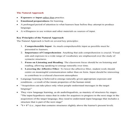 The Natural Approach 