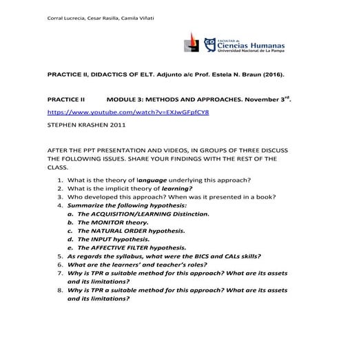 The natural approach  quiz