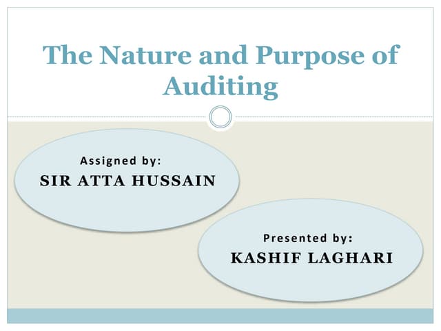 The nature and purpose of auditing