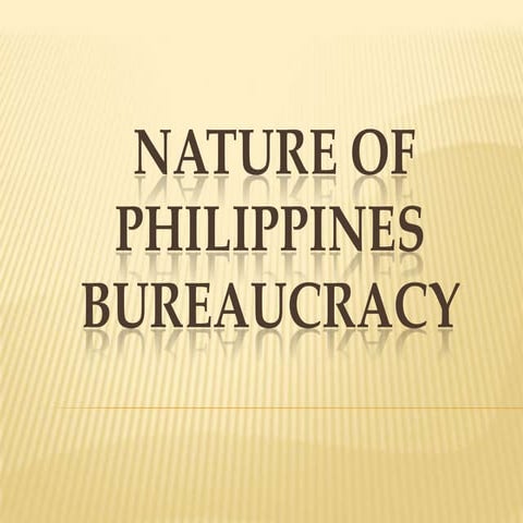 The nature of bureaucracy in the philippines