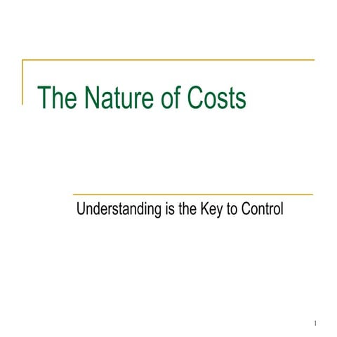 The Nature Of Costs