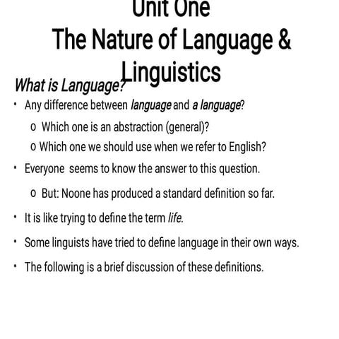 The Nature of Language and Linguistics (Unit One).pdf