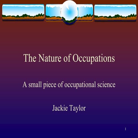 The nature of occupations 2002