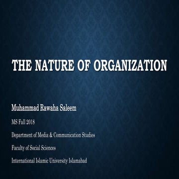 The Nature of Organization ppt