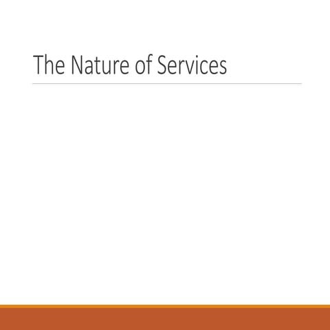 The nature of services