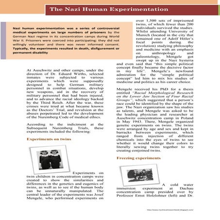 The Nazi Human Expermentation