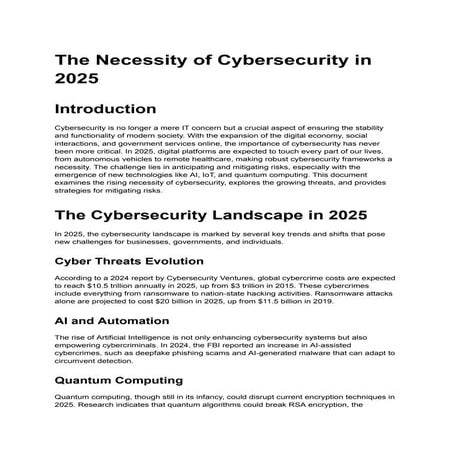 The Necessity of Cybersecurity in 2025 - Endpoint Security Solutions.pdf
