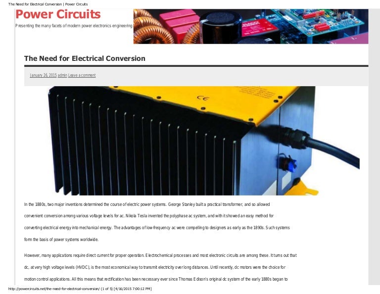 The need for electrical conversion