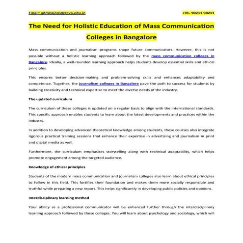 The Need for Holistic Education of Mass Communication Colleges in Bangalore.pdf