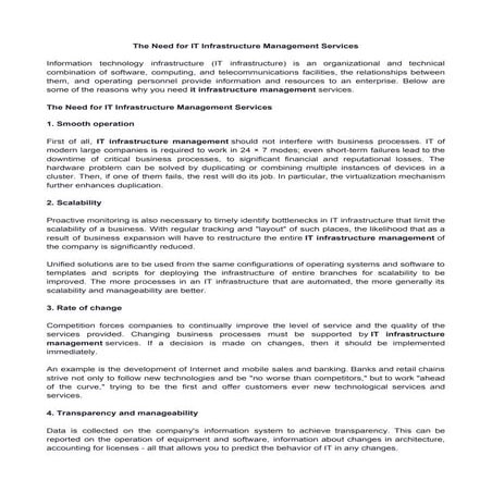 The need for it infrastructure management services