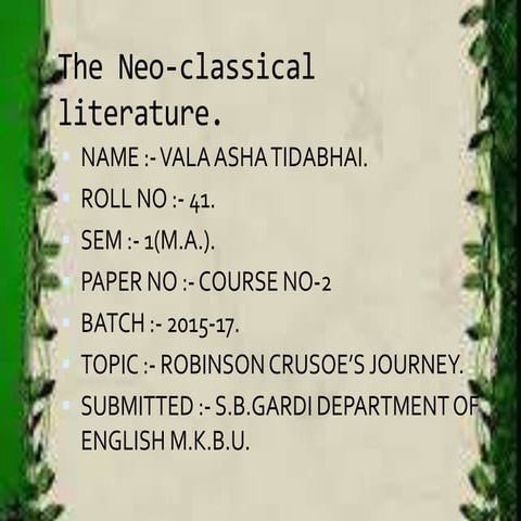 The neo classical literaturepapr -2