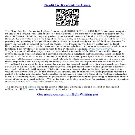 The Neolithic Revolution Essay