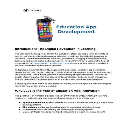 The New Age of Learning How Education App Development is Changing Education i...