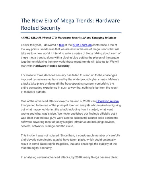 The new era of mega trends securtity