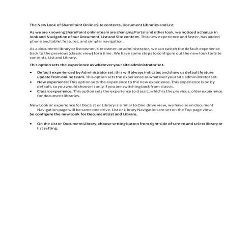 The new look of share point online site contents