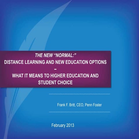The new normal distance learning and new education options