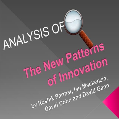 The new patterns of innovation