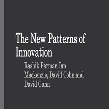 The new patterns of innovation