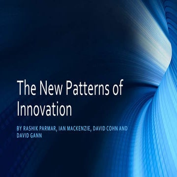 The new patterns of innovation