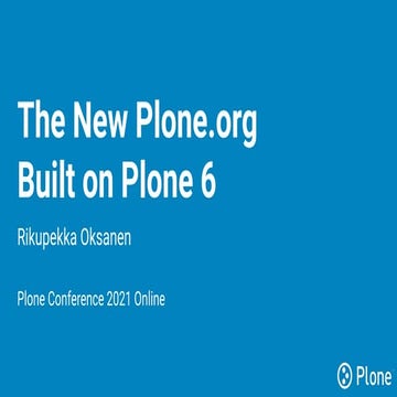 The New plone.org Built on Plone 6