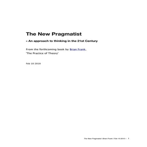 The New Pragmatist
