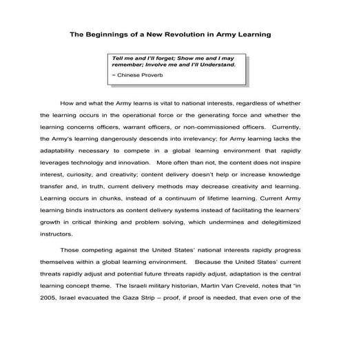 The New Revolution In Army Learning