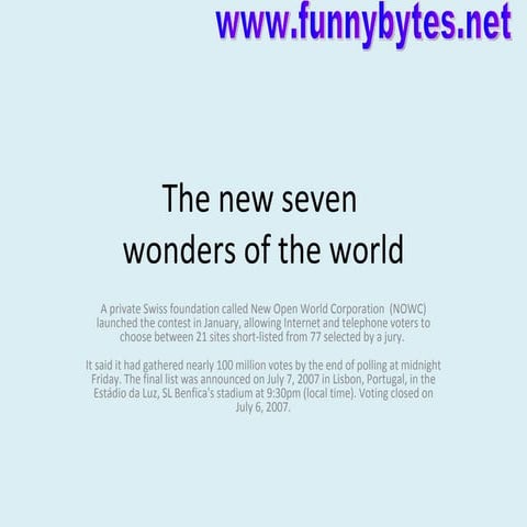 The New Seven Wonders Of The World